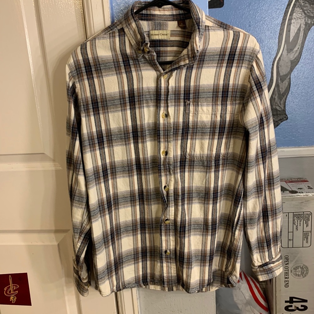 Brown Black and Grey plaid shirt